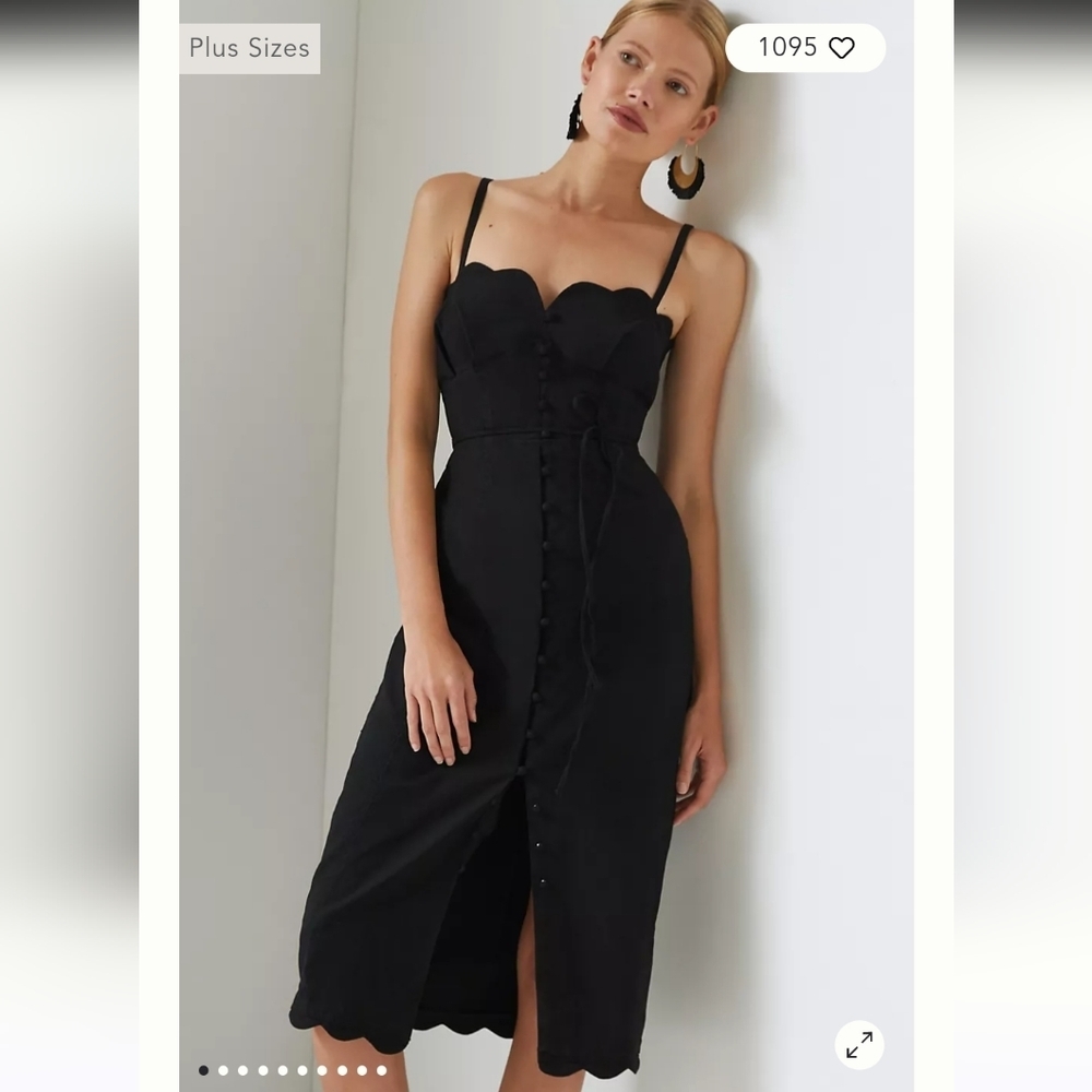 NWT Anthropologie Slim scalloped front‎ slit corset Dress size 6